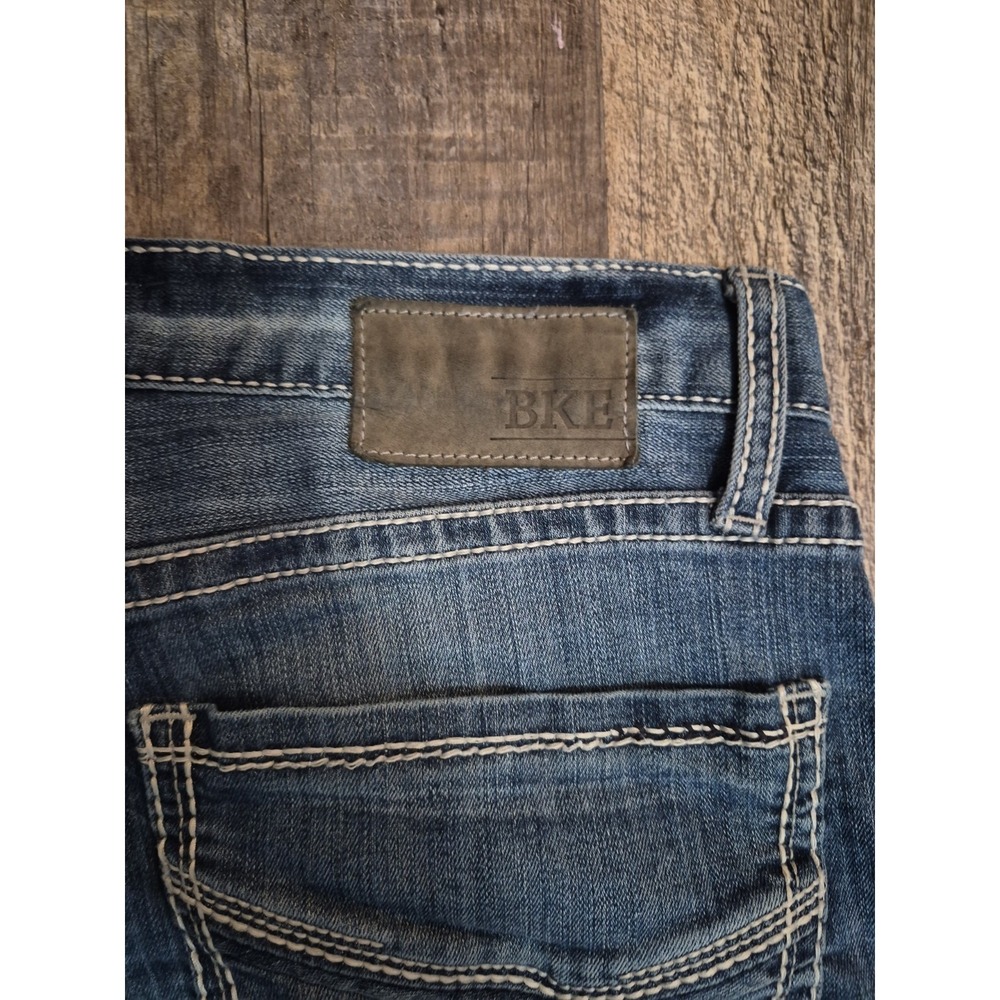BKE Jake Straight Stretch Jeans Mens 34R (34x30) Medium Wash Light Distressed - Picture 7 of 11